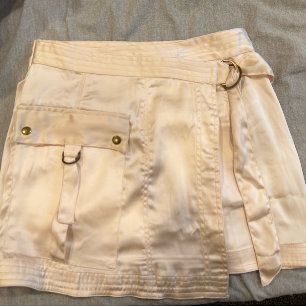 Anthropologie Light Pink Satin Skirt